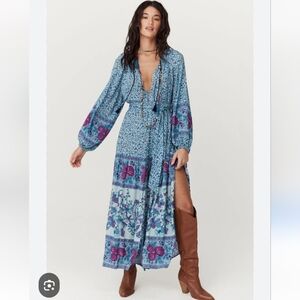 Spell Love Jetty Button Through Gown in Nirvana